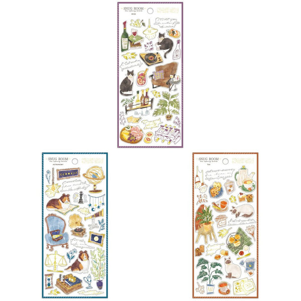 Mind Wave Sticker Sheet Set of 3 - Snug Room with Pets