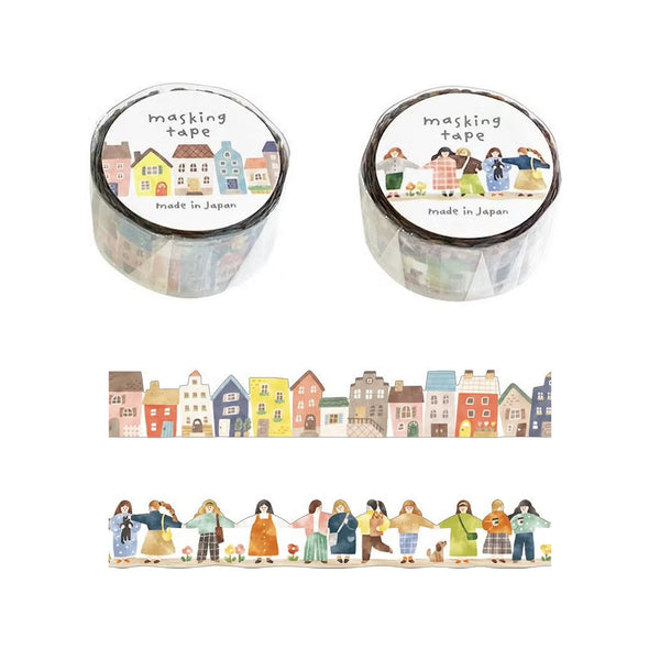 Mind Wave 18mm Washi Tape Set of 2 - Die-cut Houses & Friends
