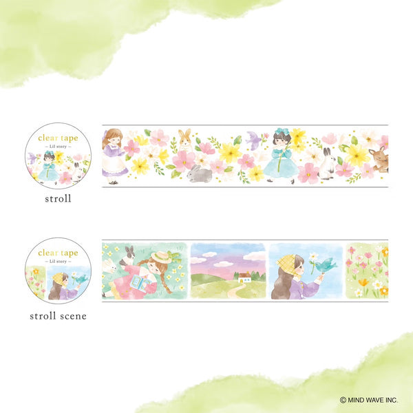 Mind Wave 30mm Clear Tape Set of 2 - Lil Story Stroll & Stroll Scene | papermindstationery.com