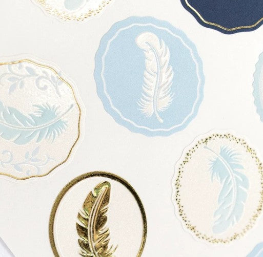 NB Pearl Sticker Large Feather (1014137) (Pack of 10) | papermindstationery.com