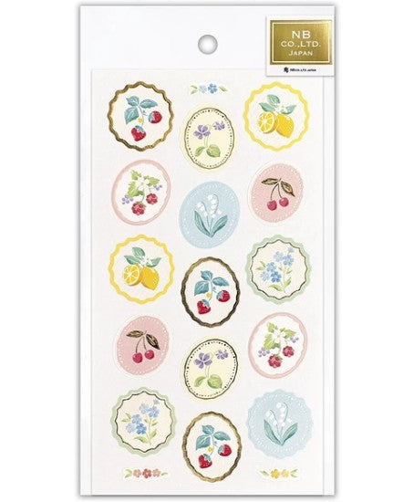 NB Pearl Sticker Large Fruit & Small Flowers A (1014143) (Pack of 10) | papermindstationery.com