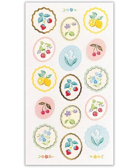 NB Pearl Sticker Large Fruit & Small Flowers A (1014143) (Pack of 10) | papermindstationery.com