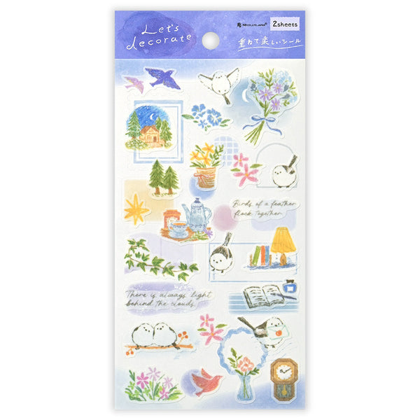 NB Co. Sticker Sheet - Deco Time Duo Long-tailed Tit Bird 1294101