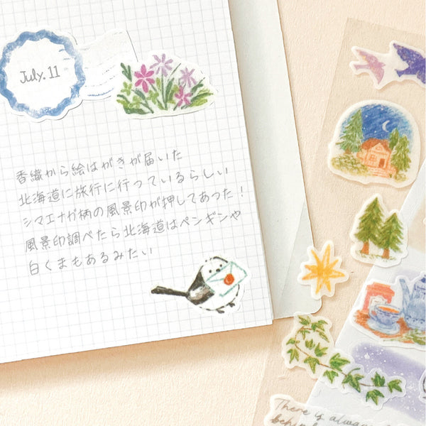 NB Co. Sticker Sheet - Deco Time Duo Long-tailed Tit Bird 1294101