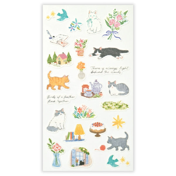 NB Co. Sticker Sheet Set of 4 - Deco Time Bird, Rabbit, Cat & Forest Animals