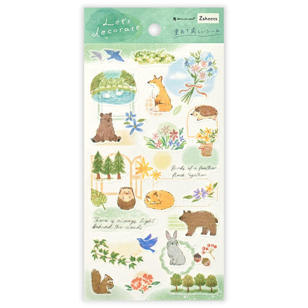 NB Co. Sticker Sheet - Deco Time Duo Forest Animals 1294104