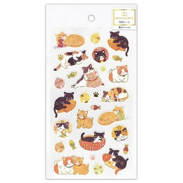 NB Japanese-style Sticker Large WANOWA - Japanese Cat (1354125) (Pack of 10) | papermindstationery.com