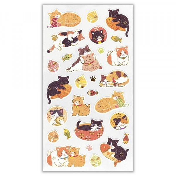 NB Japanese-style Sticker Large WANOWA - Japanese Cat (1354125) (Pack of 10) | papermindstationery.com