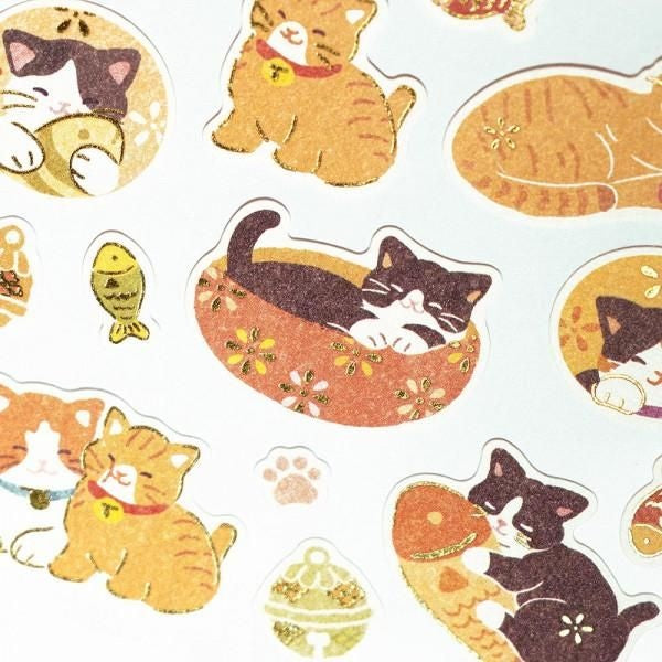 NB Japanese-style Sticker Large WANOWA - Japanese Cat (1354125) (Pack of 10) | papermindstationery.com