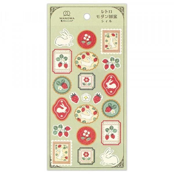 NB Japanese-style Sticker Large WANOWA - Strawberry Rabbit (1354143) (Pack of 10) | papermindstationery.com