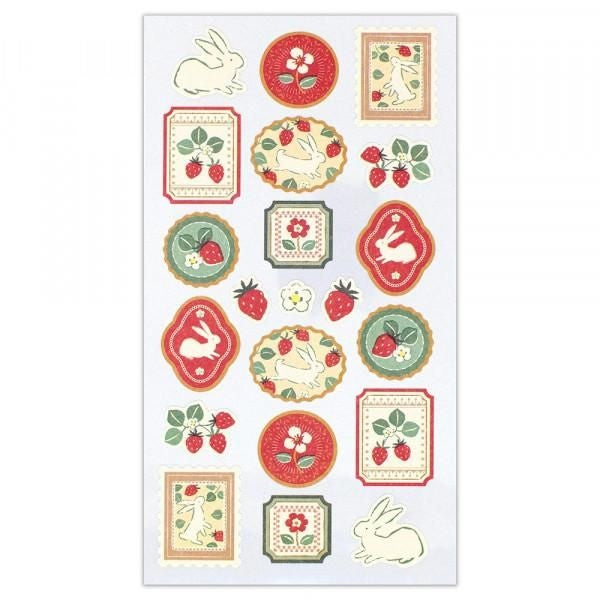 NB Japanese-style Sticker Large WANOWA - Strawberry Rabbit (1354143) (Pack of 10) | papermindstationery.com