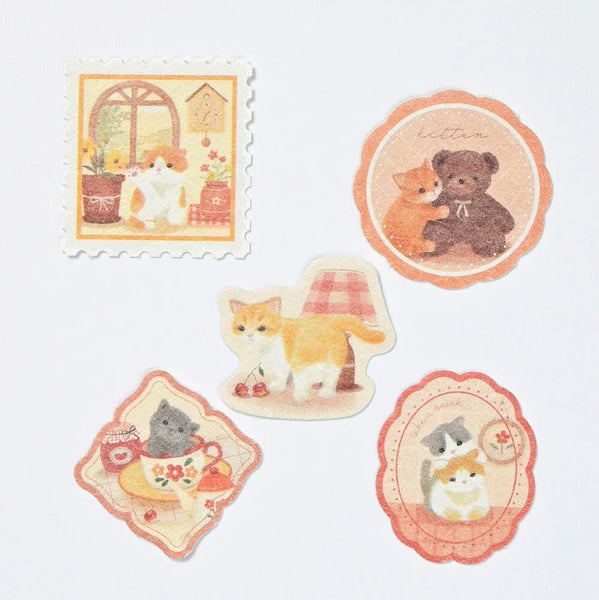 NB Flake Sticker Mattari Day - Kitten (2314102) (Pack of 5) | papermindstationery.com