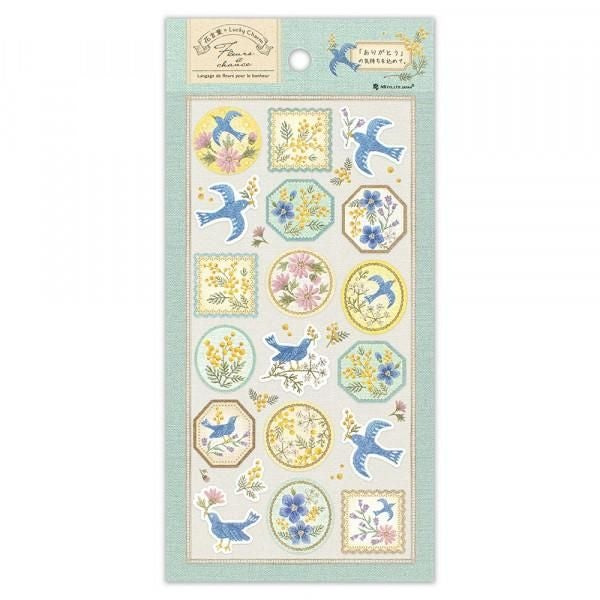 NB Sticker Large Fleur et Chance - Merci (2464102) (Pack of 10) | papermindstationery.com