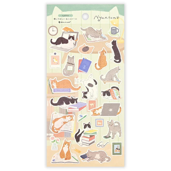 NB Sticker Large Nyantomo - Visiting (2624102) (Pack of 10) | papermindstationery.com