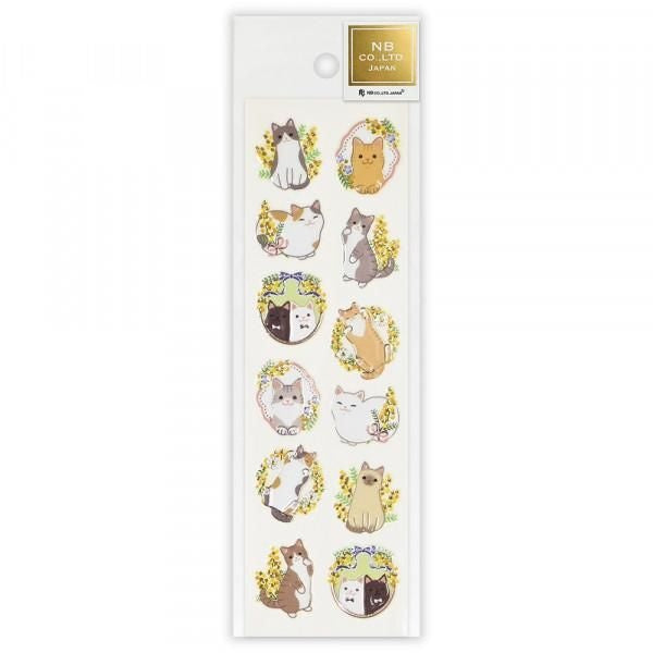 NB Biju Sticker Cat & Mimosa A (3014178) (Pack of 10) | papermindstationery.com
