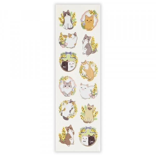 NB Biju Sticker Cat & Mimosa A (3014178) (Pack of 10) | papermindstationery.com