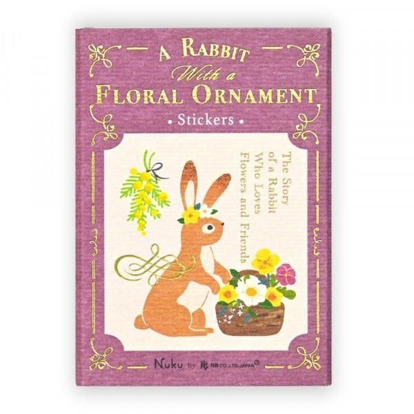 NB Flake Sticker RESSA - Flower-Adorned Rabbit (4864102) (Pack of 5) | papermindstationery.com