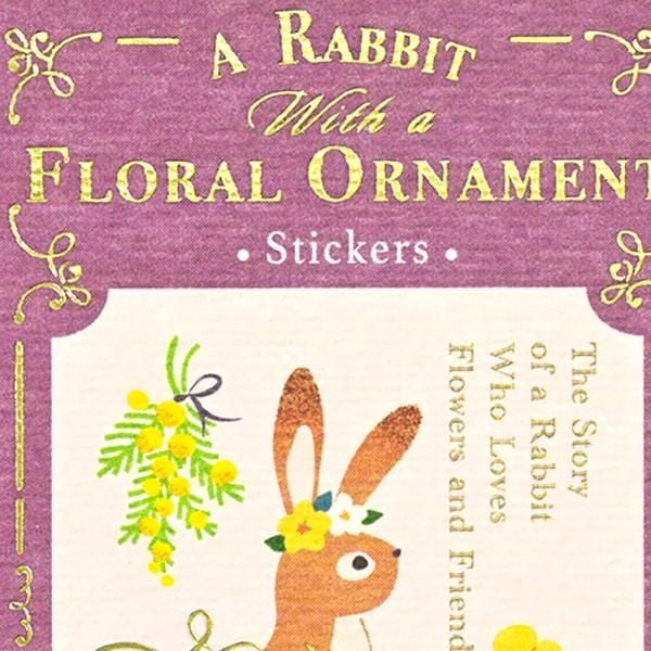 NB Flake Sticker RESSA - Flower-Adorned Rabbit (4864102) (Pack of 5) | papermindstationery.com
