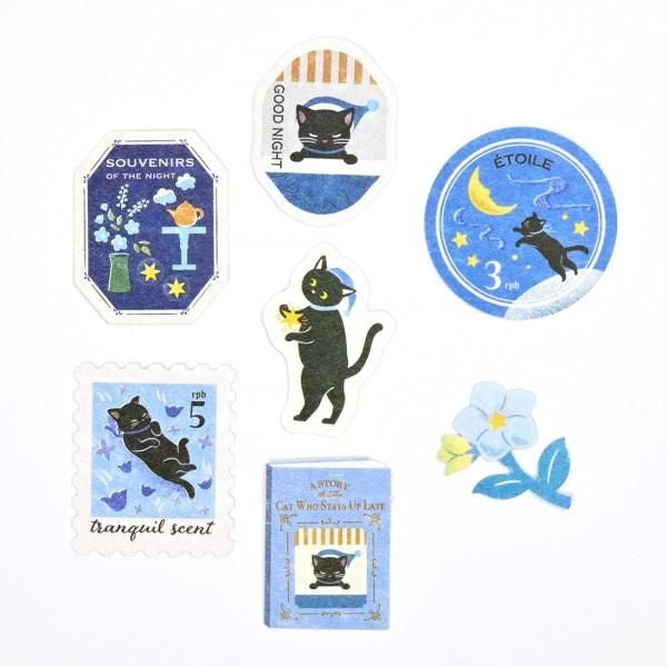 NB Flake Sticker RESSA - Night Owl Cat (4864103) (Pack of 5) | papermindstationery.com