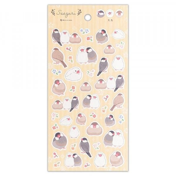 NB Sticker Large Saezuri - Java Sparrow (4984102) (Pack of 10) | papermindstationery.com