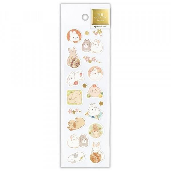 NB Japanese-style Sticker Flower Rabbit (5024123) (Pack of 10) | papermindstationery.com