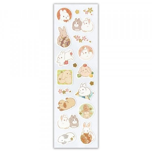 NB Japanese-style Sticker Flower Rabbit (5024123) (Pack of 10) | papermindstationery.com