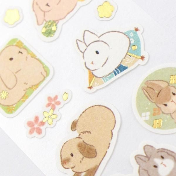 NB Japanese-style Sticker Flower Rabbit (5024123) (Pack of 10) | papermindstationery.com