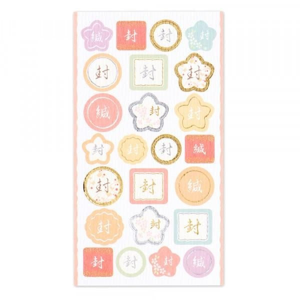 NB Sticker Large Japanese Style - Floral Seal B (5074166) (Pack of 10) | papermindstationery.com