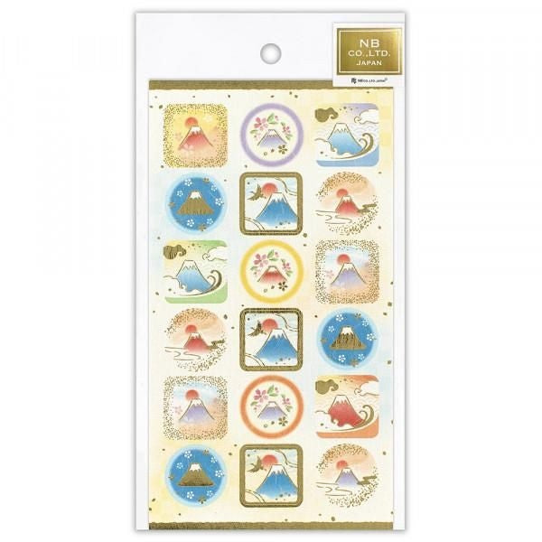 NB Japanese-style Sticker Large Vibrant Mt. Fuji (5074185) (Pack of 10) | papermindstationery.com