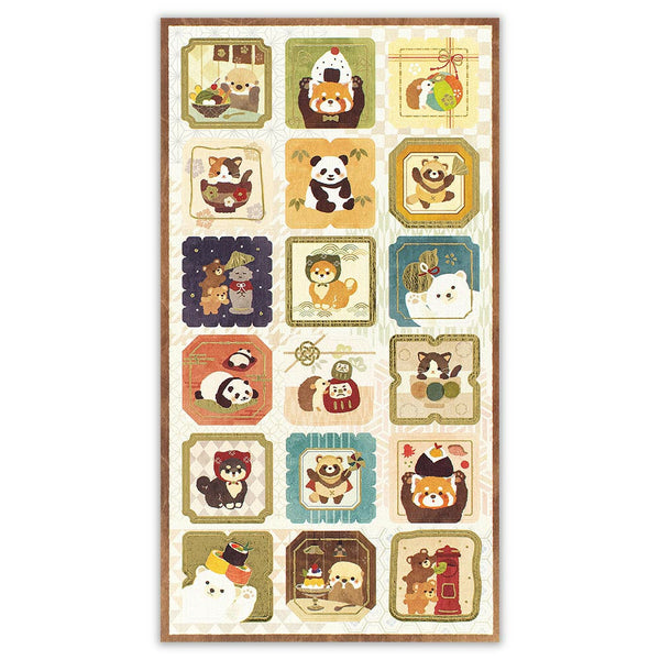 NB Co. Sticker Sheet Set of 4 - Japanese Style Animals, Bird, Rabbit & Cat