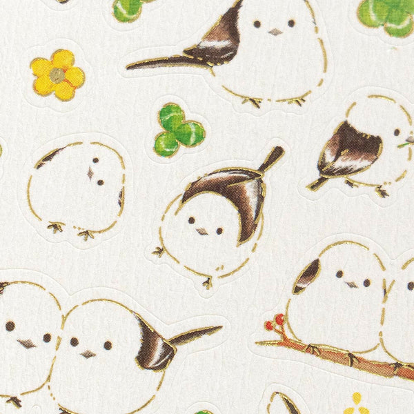NB Co. Sticker Sheet - Long-tailed Tit Bird & Clover 5074187