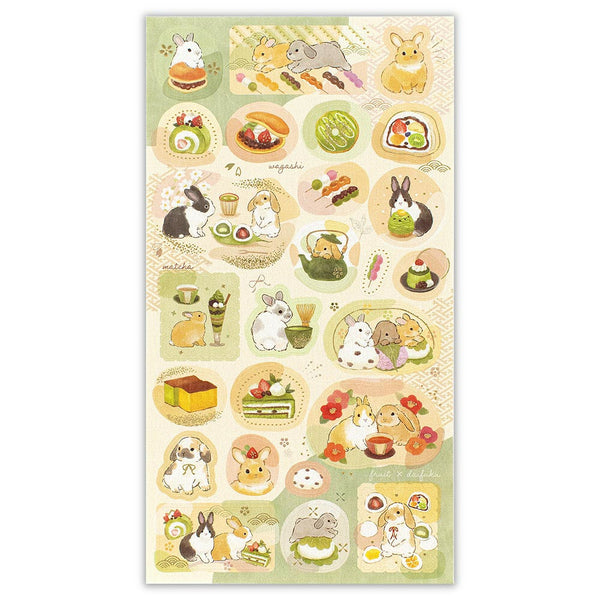 NB Co. Sticker Sheet Set of 4 - Japanese Style Animals, Bird, Rabbit & Cat