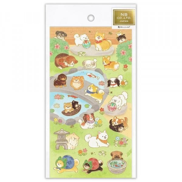 NB Japanese-style Sticker Large Dog & Japanese Garden (5074190) (Pack of 10) | papermindstationery.com