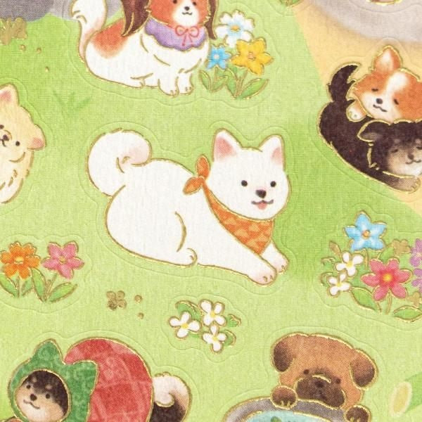NB Japanese-style Sticker Large Dog & Japanese Garden (5074190) (Pack of 10) | papermindstationery.com