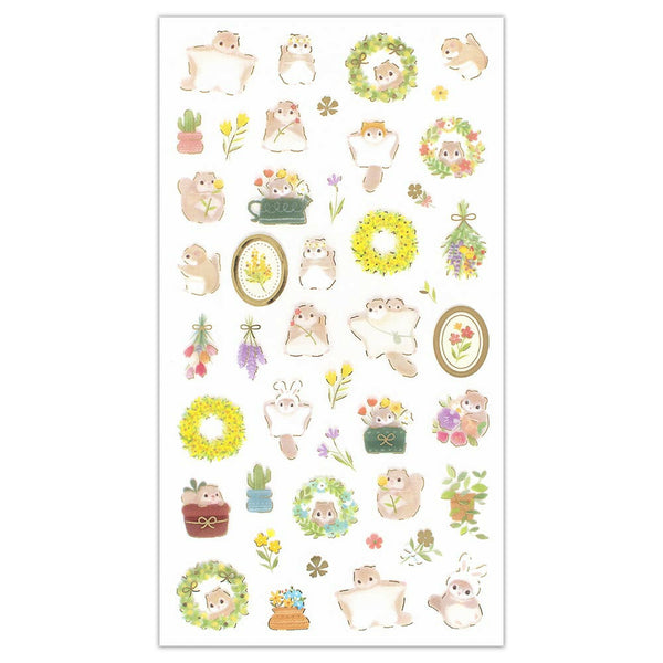 NB Co. Sticker Sheet Set of 4 - Long-tailed Tit Bird, Kitten, Flying Squirrel & Penguin