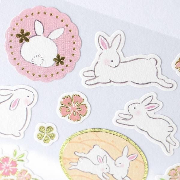 NB Japanese-style Sticker Large Yu Fumi - Rabbit (5354101) (Pack of 10) | papermindstationery.com