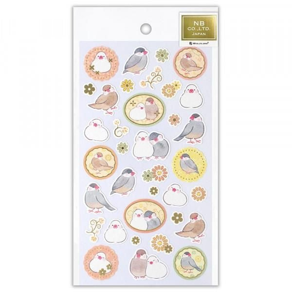 NB Japanese-style Sticker Large Yu Fumi - Java Sparrow (5354103) (Pack of 10) | papermindstationery.com