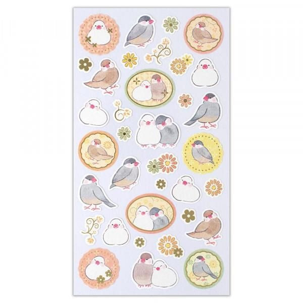 NB Japanese-style Sticker Large Yu Fumi - Java Sparrow (5354103) (Pack of 10) | papermindstationery.com