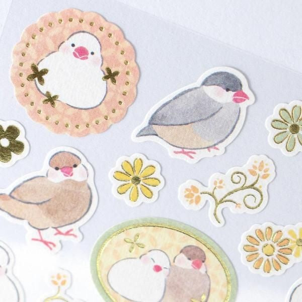 NB Japanese-style Sticker Large Yu Fumi - Java Sparrow (5354103) (Pack of 10) | papermindstationery.com
