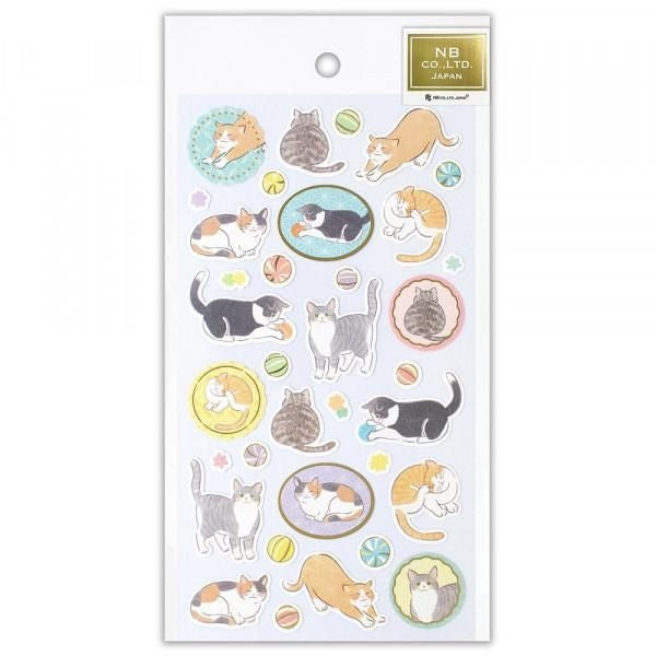 NB Japanese-style Sticker Large Yu Fumi - Cat (5354104) (Pack of 10) | papermindstationery.com