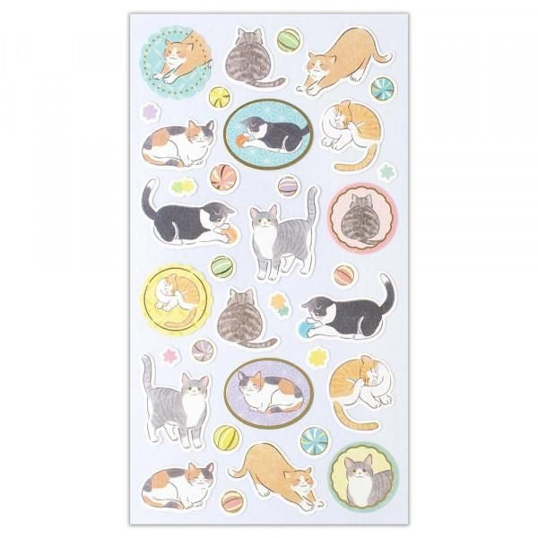 NB Japanese-style Sticker Large Yu Fumi - Cat (5354104) (Pack of 10) | papermindstationery.com