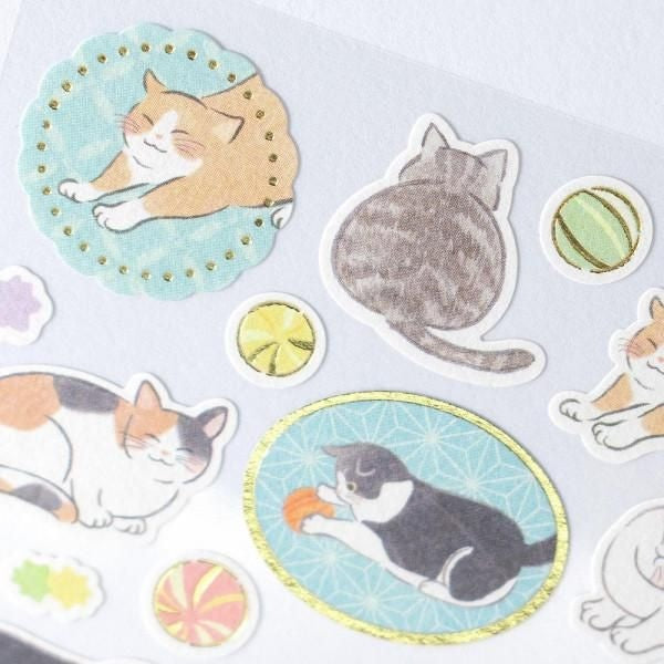 NB Japanese-style Sticker Large Yu Fumi - Cat (5354104) (Pack of 10) | papermindstationery.com