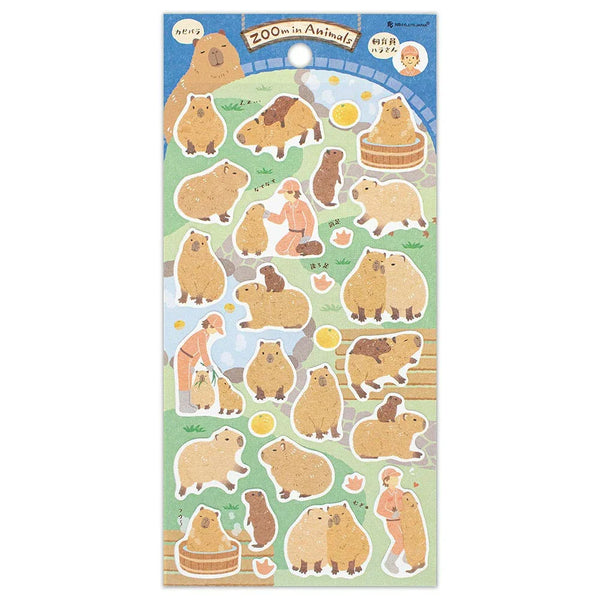 NB Co. Sticker Sheet Set of 4 - Zoo Animals Capybara, Koala, Sea Otter & Seal | papermindstationery.com