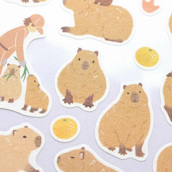 NB Co. Sticker Sheet Set of 4 - Zoo Animals Capybara, Koala, Sea Otter & Seal | papermindstationery.com