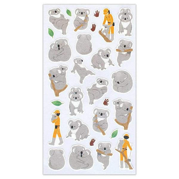 NB Co. Sticker Sheet Set of 4 - Zoo Animals Capybara, Koala, Sea Otter & Seal | papermindstationery.com