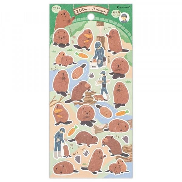 NB Sticker Large Zoom-in Animal - Beaver (5424105) (Pack of 10) | papermindstationery.com