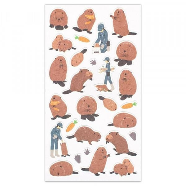 NB Sticker Large Zoom-in Animal - Beaver (5424105) (Pack of 10) | papermindstationery.com