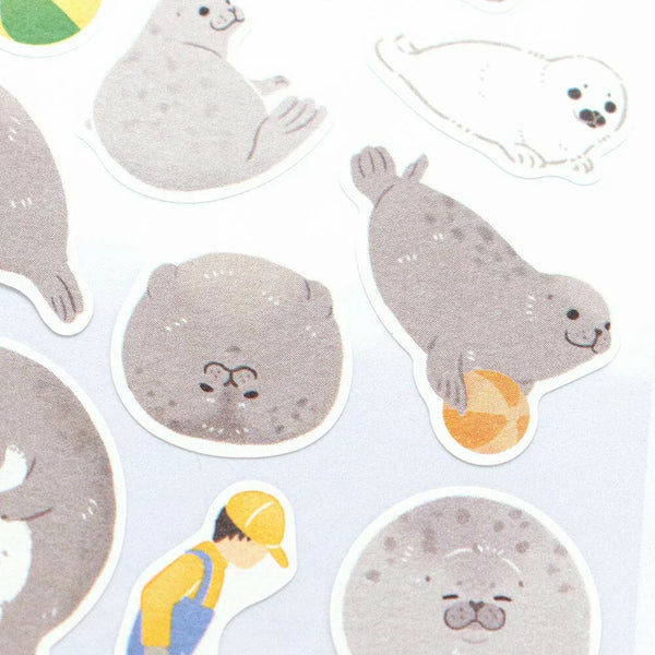 NB Co. Sticker Sheet Set of 4 - Zoo Animals Capybara, Koala, Sea Otter & Seal | papermindstationery.com