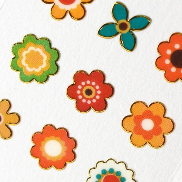 NB Border Sticker Retro Flower (5444115) (Pack of 10) | papermindstationery.com