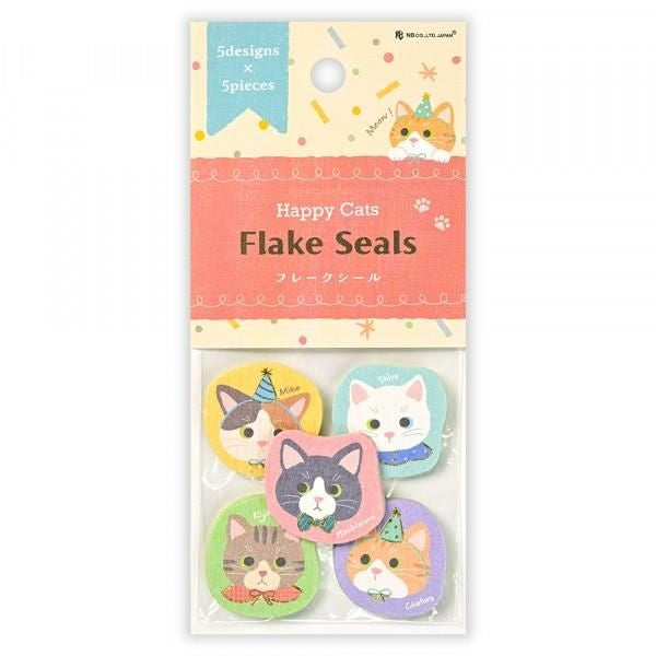 NB Flake Sticker Happy Cats (5564123) (Pack of 5) | papermindstationery.com